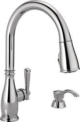 Delta Charmaine Series 19962Z-SD-DST Pull-Down Kitchen Faucet, 1.8 gpm, 1-Faucet Handle, 1, 2, 3, 4-Faucet Hole, Metal